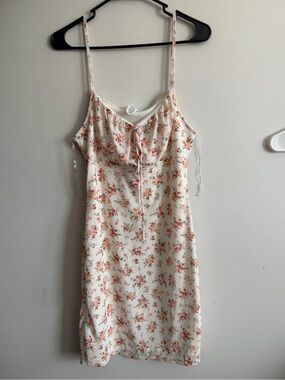 Caution To The Wind Cream Slip with Coral Floral Print